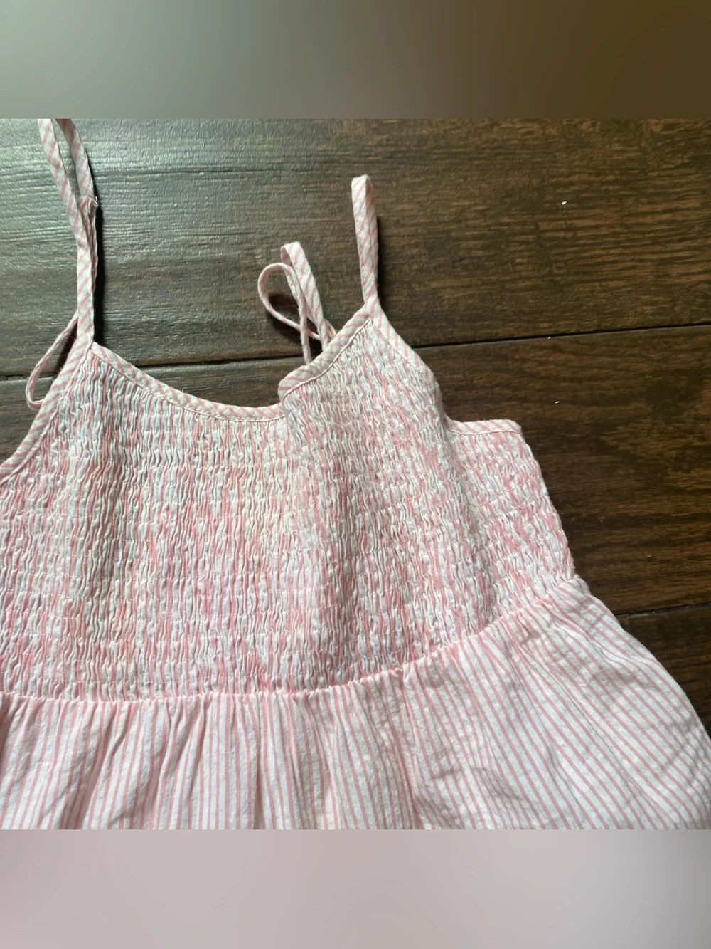 Girls Light Pink Tiered Sundress with Smocked Bodice